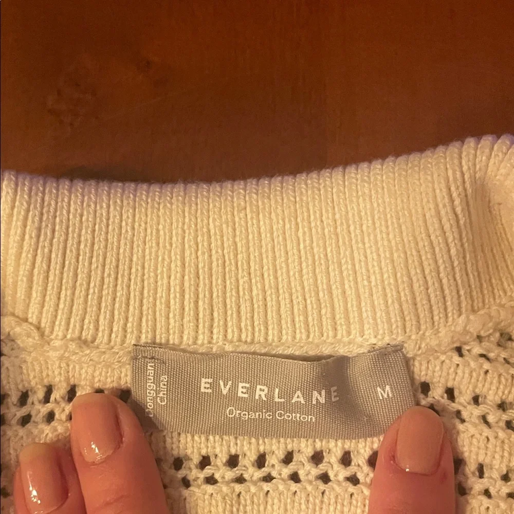 Everlane Crochet Knit Polo, M, EUC - Picture 8 of 8